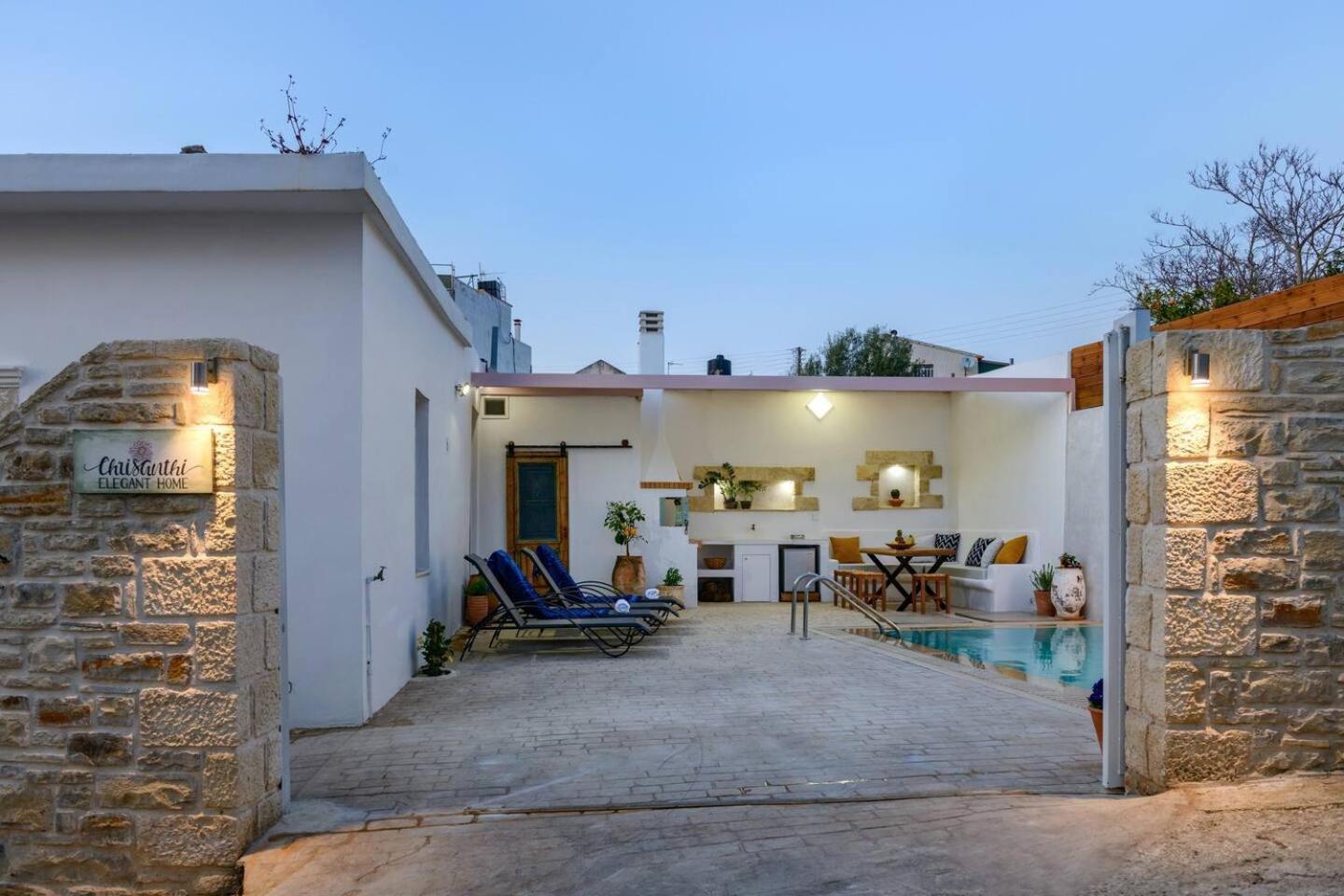 Chrisanthi Elegant Villa Pitsidia Bagian luar foto